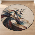 Cadence Inkfold Area Rug with dimensional printed themed artwork; representative AI-generated mockup.