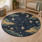 Number Constellation Area Rug with dimensional printed themed artwork; representative AI-generated mockup.