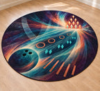 Tenpin Aurora Lattice Area Rug with dimensional printed themed artwork; representative AI-generated mockup.
