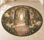 Housewarming Lantern Portal Area Rug with dimensional printed themed artwork; representative AI-generated mockup.