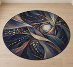 Nocturne Orrery Area Rug with dimensional printed themed artwork; representative AI-generated mockup.