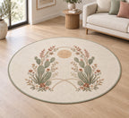 Desert Botanical Arch Area Rug with dimensional printed themed artwork; representative AI-generated mockup.