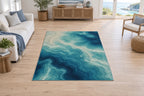Ocean Depth Contours Area Rug with dimensional printed themed artwork; representative AI-generated mockup.