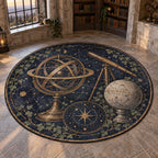 Ancient Observatory Area Rug with dimensional printed themed artwork; representative AI-generated mockup.