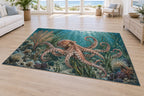 Octopus Garden Area Rug with dimensional printed themed artwork; representative AI-generated mockup.