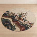 Folio Marbling Rift Area Rug with dimensional printed themed artwork; representative AI-generated mockup.