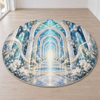 Dental Hygienist Prism Atrium Area Rug with dimensional printed themed artwork; representative AI-generated mockup.