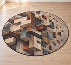Joinery Strata Cascade Area Rug with dimensional printed themed artwork; representative AI-generated mockup.