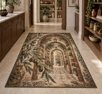Olive Branch Pantry Area Rug with dimensional printed themed artwork; representative AI-generated mockup.