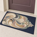 Prismatic Soapfold Cascade Welcome Mat with dimensional printed themed artwork; representative AI-generated mockup.