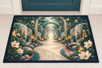 Empathy Pathway Sanctuary Welcome Mat with dimensional printed themed artwork; representative AI-generated mockup.