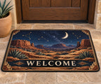 Desert Night Sky Welcome Mat with dimensional printed themed artwork; representative AI-generated mockup.