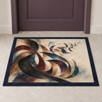 Cadence Inkfold Welcome Mat with dimensional printed themed artwork; representative AI-generated mockup.