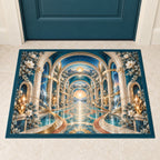 Physical Therapy Motion Atrium Welcome Mat with dimensional printed themed artwork; representative AI-generated mockup.