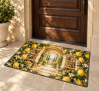 Lemon Kitchen Welcome Mat with dimensional printed themed artwork; representative AI-generated mockup.