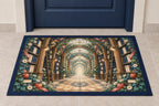 Storybook Library Conservatory Welcome Mat with dimensional printed themed artwork; representative AI-generated mockup.