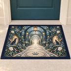 Vet Tech Lantern Conservatory Welcome Mat with dimensional printed themed artwork; representative AI-generated mockup.