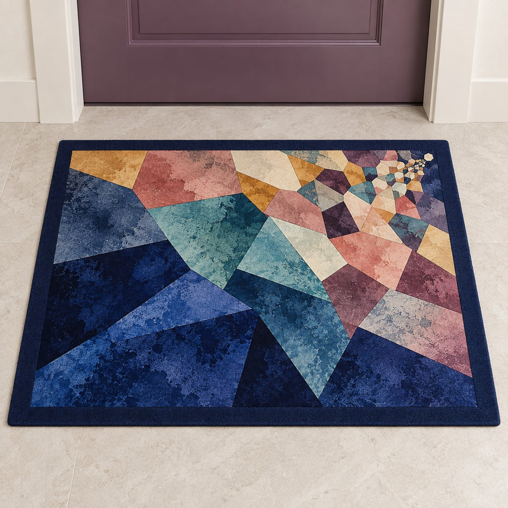 Pigment Veilcascade Welcome Mat with dimensional printed themed artwork; representative AI-generated mockup.