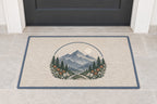 Mountain Elopement Ridge Welcome Mat with dimensional printed themed artwork; representative AI-generated mockup.