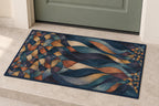 Prismatic Jigsaw Current Welcome Mat with dimensional printed themed artwork; representative AI-generated mockup.