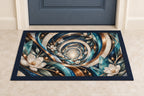 Luminous Circuit Sanctuary Welcome Mat with dimensional printed themed artwork; representative AI-generated mockup.