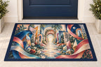 Chromatic Imagination Atelier Welcome Mat with dimensional printed themed artwork; representative AI-generated mockup.