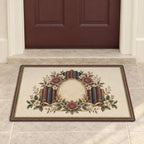 Antique Library Rose Welcome Mat with dimensional printed themed artwork; representative AI-generated mockup.