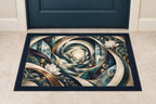 Equilibrium Ledger Atrium Welcome Mat with dimensional printed themed artwork; representative AI-generated mockup.