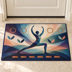 Stillpoint Prism Flow Welcome Mat with dimensional printed themed artwork; representative AI-generated mockup.