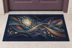 Nocturne Orrery Welcome Mat with dimensional printed themed artwork; representative AI-generated mockup.