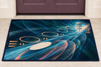 Aerochain Meridian Welcome Mat with dimensional printed themed artwork; representative AI-generated mockup.