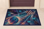Tenpin Aurora Lattice Welcome Mat with dimensional printed themed artwork; representative AI-generated mockup.