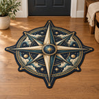 Star Compass Custom Shape Mat with dimensional printed themed artwork; representative AI-generated mockup.