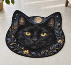 Black Cat Companion Custom Shape Mat with dimensional printed themed artwork; representative AI-generated mockup.