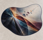 Lumen Parallax Field Custom Shape Mat with dimensional printed themed artwork; representative AI-generated mockup.