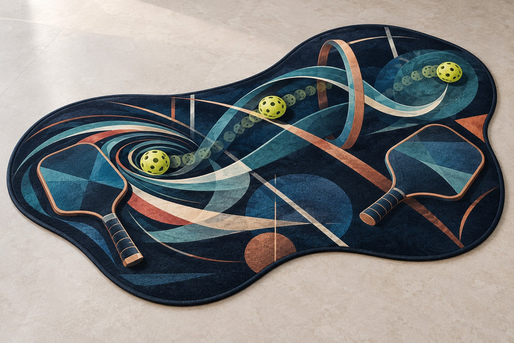 Midnight Dink Detour Custom Shape Mat with dimensional printed themed artwork; representative AI-generated mockup.