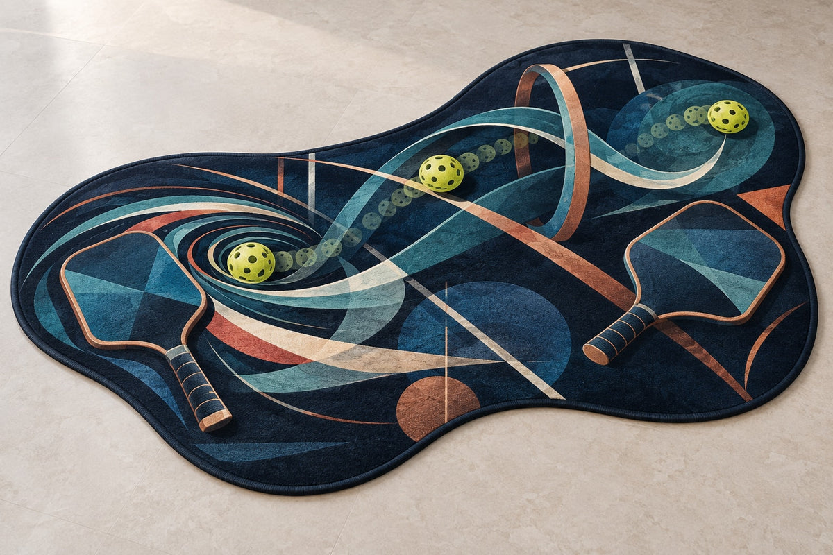 Midnight Dink Detour Custom Shape Mat with dimensional printed themed artwork; representative AI-generated mockup.