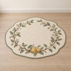 Orchard Wedding Wreath Custom Shape Mat with dimensional printed themed artwork; representative AI-generated mockup.