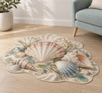 Seashell Study Custom Shape Mat with dimensional printed themed artwork; representative AI-generated mockup.
