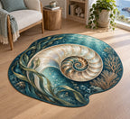Nautilus Spiral Custom Shape Mat with dimensional printed themed artwork; representative AI-generated mockup.