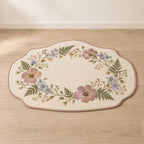 Pressed Flower Wedding Wreath Custom Shape Mat with dimensional printed themed artwork; representative AI-generated mockup.