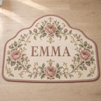 Single Name Birth Flower Custom Shape Mat with dimensional printed themed artwork; representative AI-generated mockup.