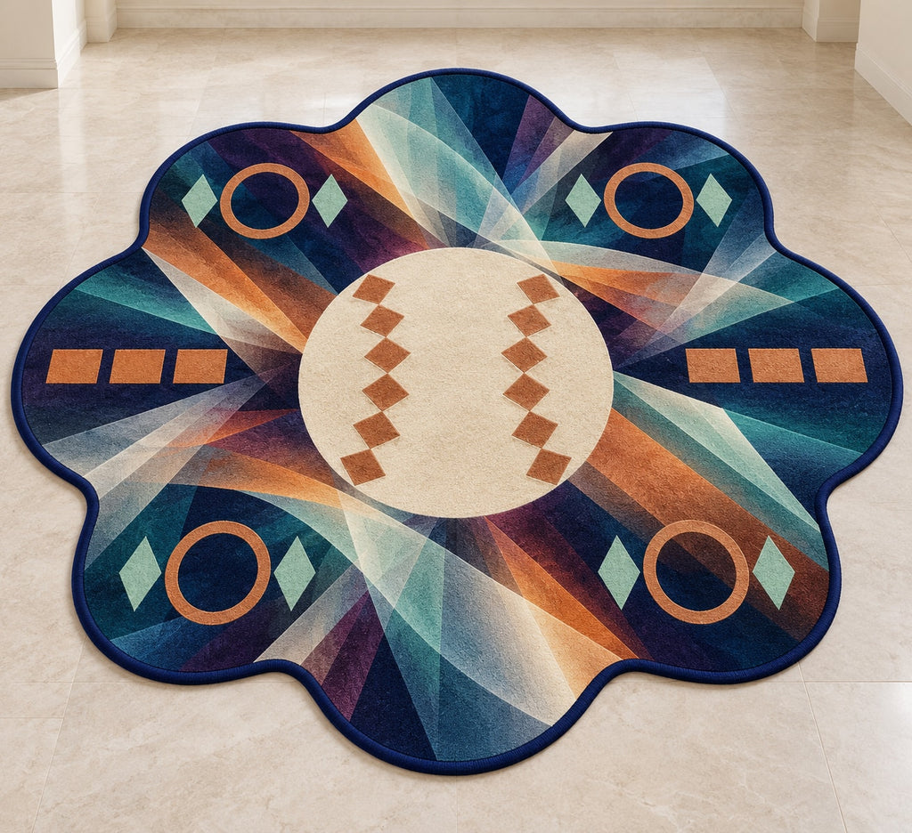 Diamond Dusk Rally Custom Shape Mat with dimensional printed themed artwork; representative AI-generated mockup.