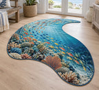 Reef Fish School Custom Shape Mat with dimensional printed themed artwork; representative AI-generated mockup.