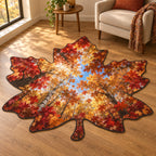 Autumn Forest Canopy Custom Shape Mat with dimensional printed themed artwork; representative AI-generated mockup.