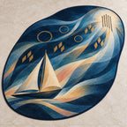 Windward Loom Weekend Custom Shape Mat with dimensional printed themed artwork; representative AI-generated mockup.