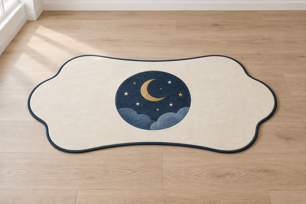 Celestial Wedding Night Custom Shape Mat with dimensional printed themed artwork; representative AI-generated mockup.