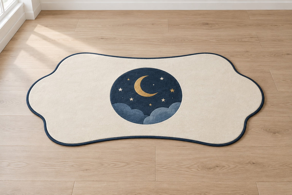 Celestial Wedding Night Custom Shape Mat with dimensional printed themed artwork; representative AI-generated mockup.