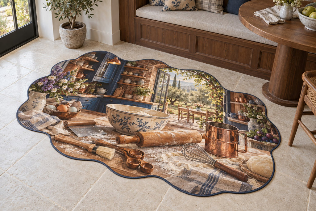 Family Baking Tools Custom Shape Mat with dimensional printed themed artwork; representative AI-generated mockup.