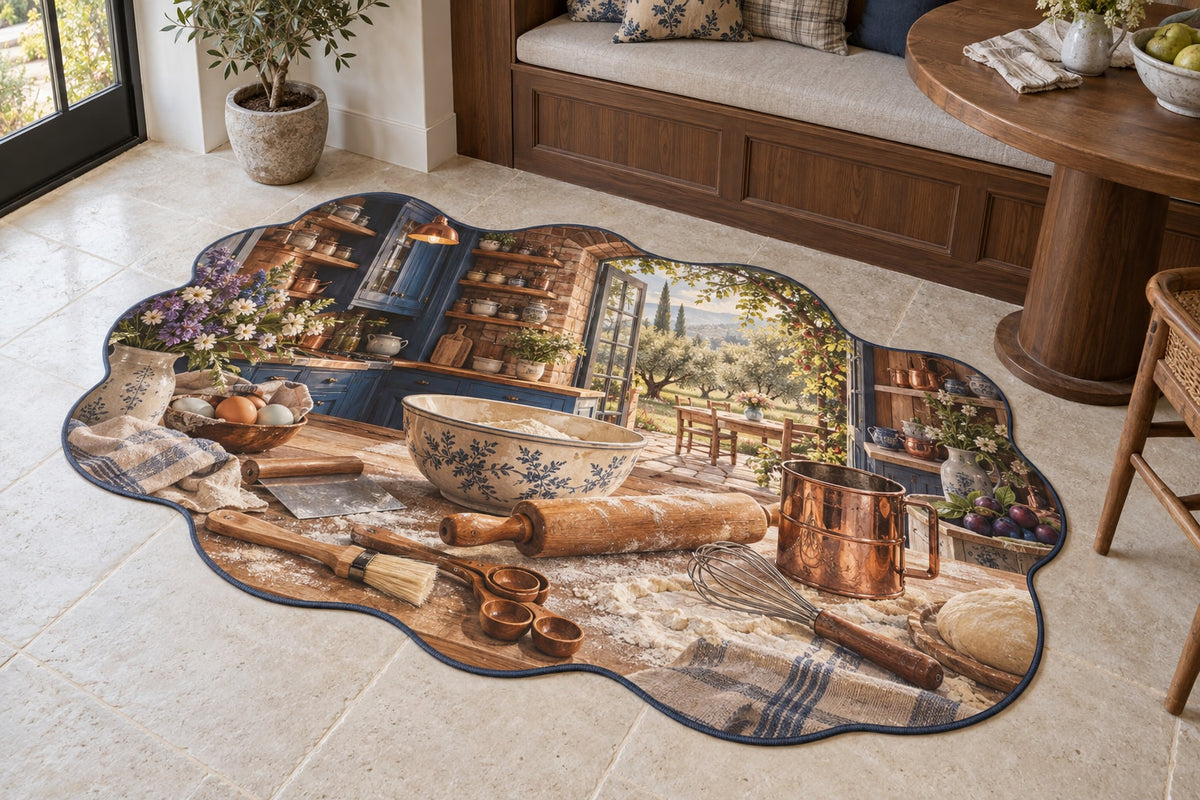 Family Baking Tools Custom Shape Mat with dimensional printed themed artwork; representative AI-generated mockup.